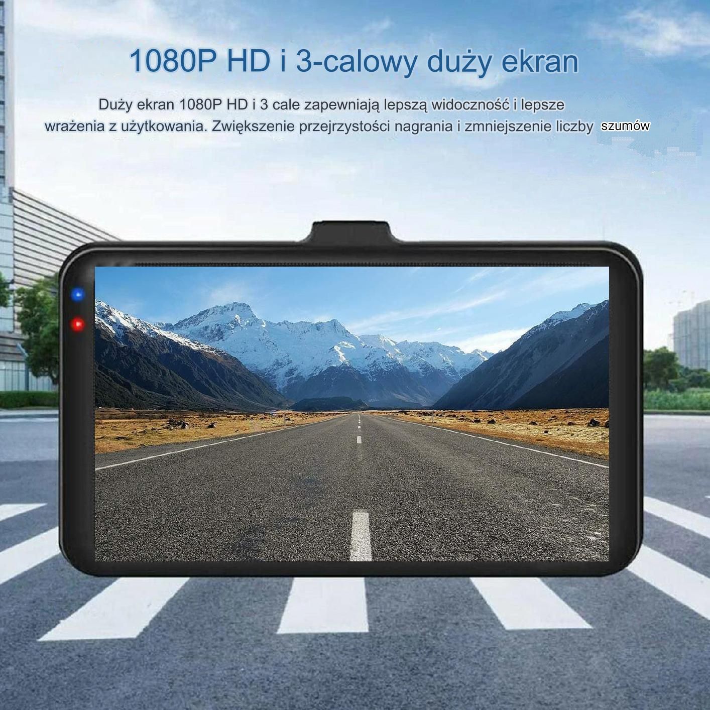 Wideorejestrator Rejestrator Kamera Samochodowa 1080p Menu PL +32GB
