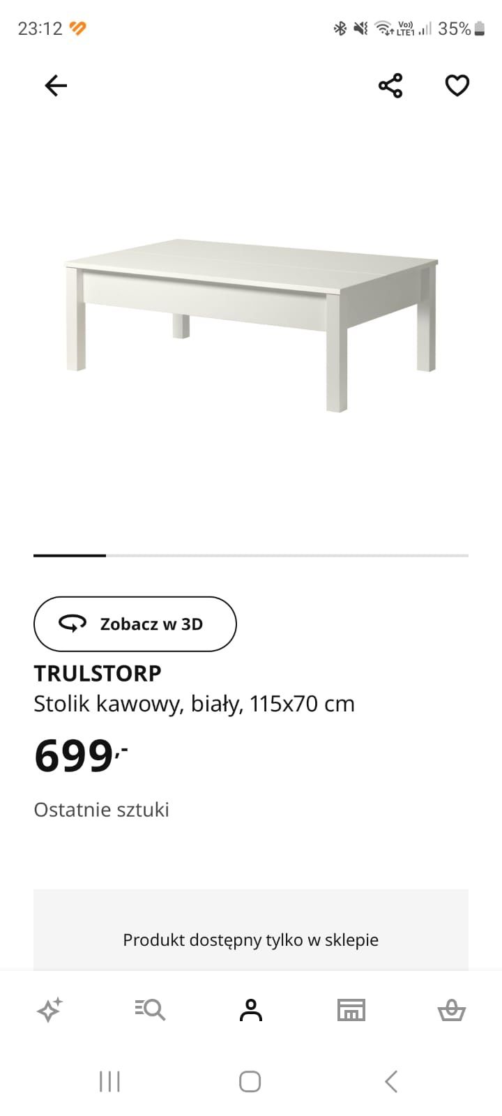 Stolik kawowy biały