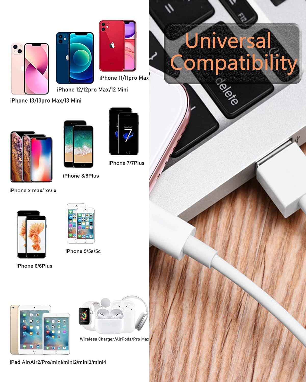 kabel do ładowania iphone'a 2 sztuki kabel usb do lightning 2m