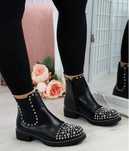 Botas Pretas / botins punk com spikes - usadas 1x (37)