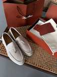 Sneakersy mokasyny loafery Loro Piana light beige