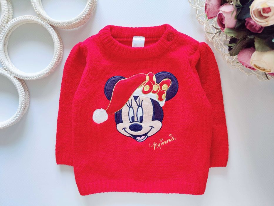 3,6 міс, зріст 62 Светр з мікі маусом новорічний свитер новогодний
