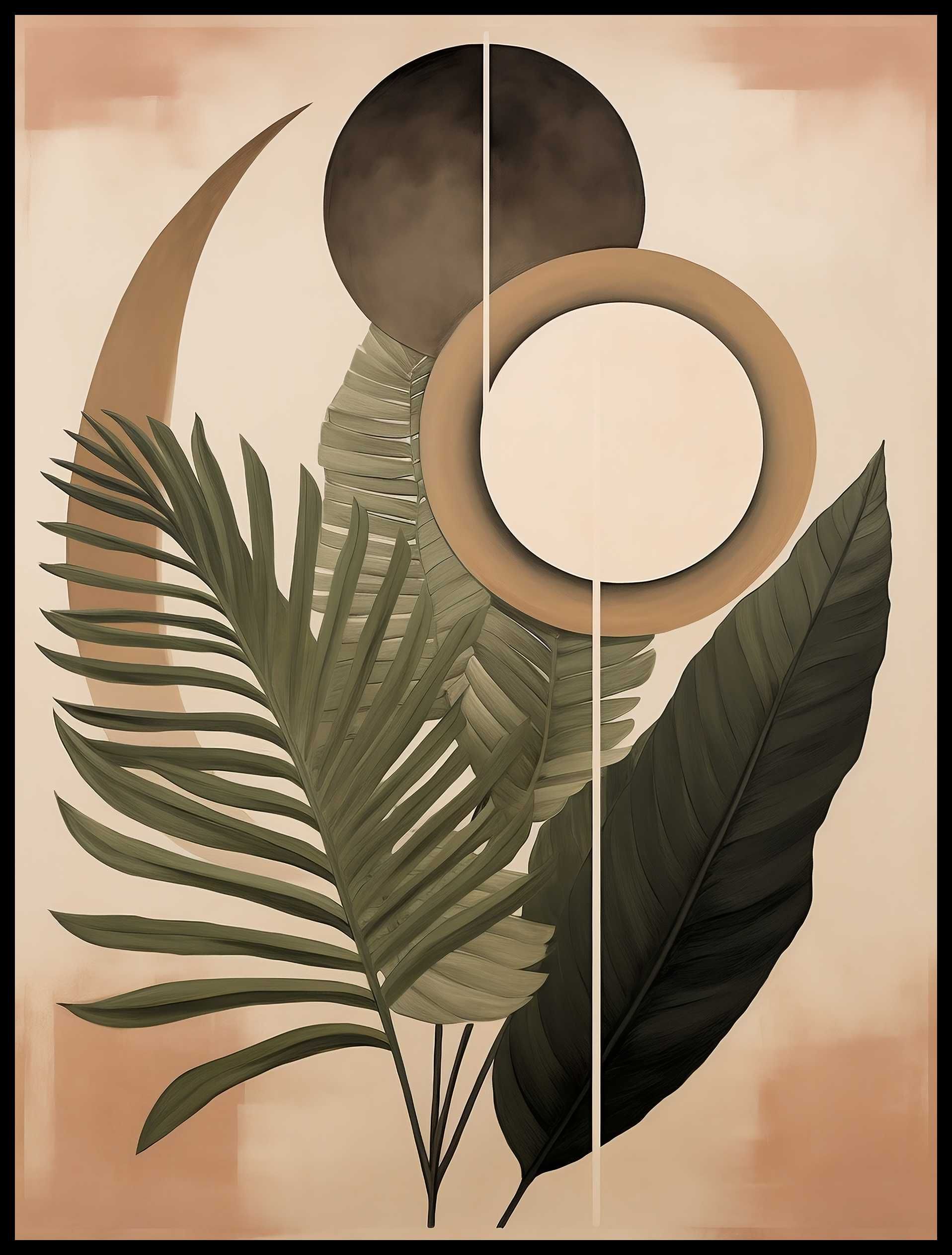 Plakat na Ścianę Obraz Rośliny Minimalizm Liście Sztuka 50x70 cm
