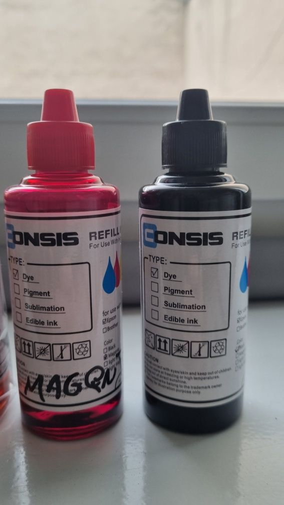 Zestaw tuszy CONSIS CMYK 4×100 ml – nowe, do Epson/Brother
