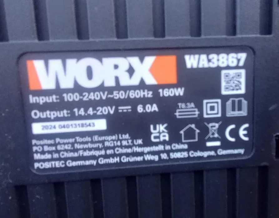 Ładowarka WORX WA3867 20V 6A Power Share Li-Ion 36mc GW