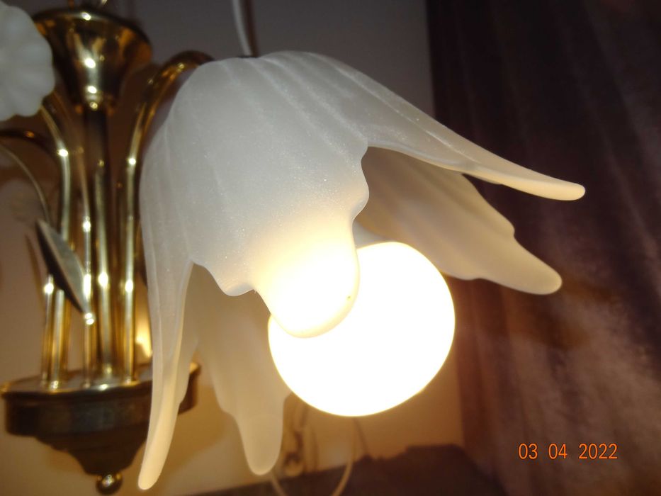 Ładna lampa, E27, żyrandol, metal, 5 ramion.