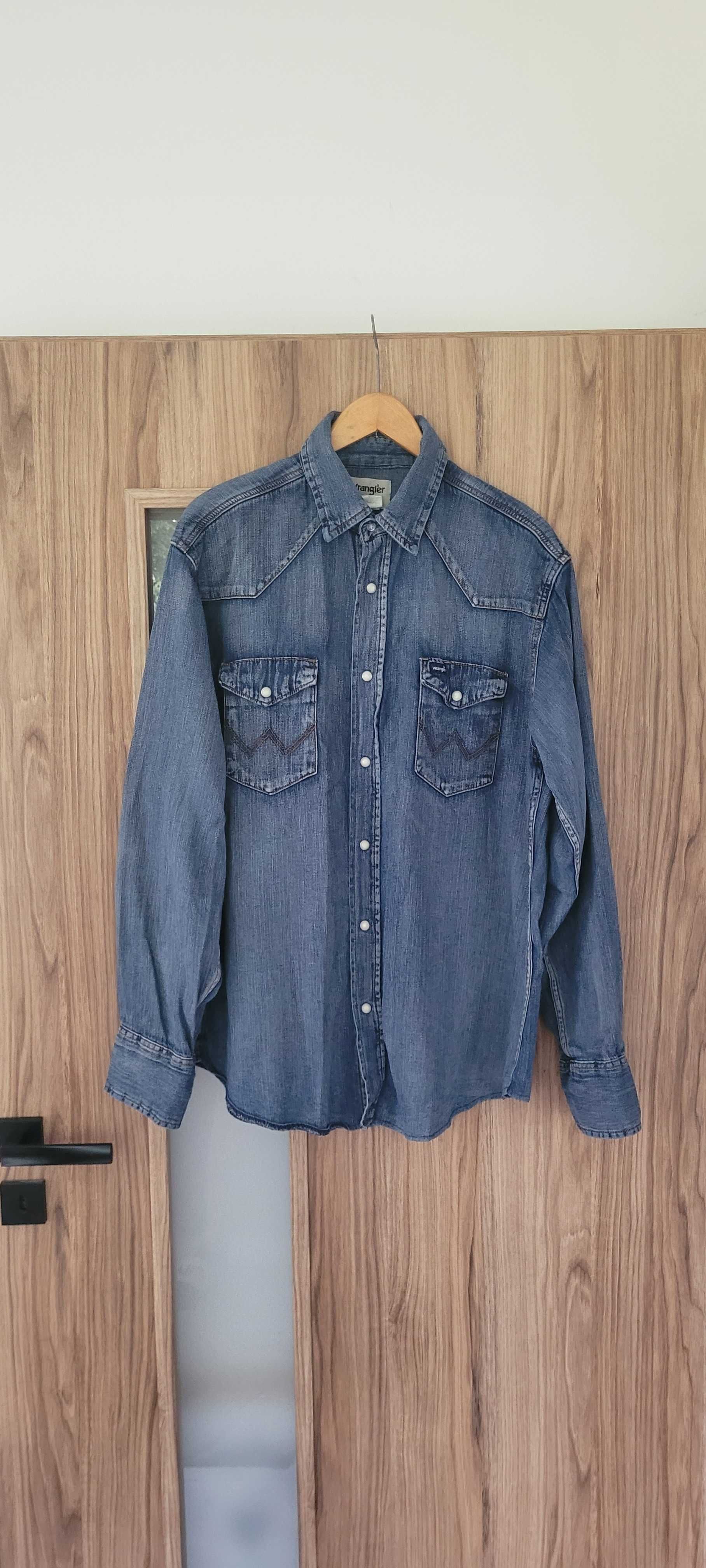 Niebieska jeansowa męska koszula Wrangler, rozL