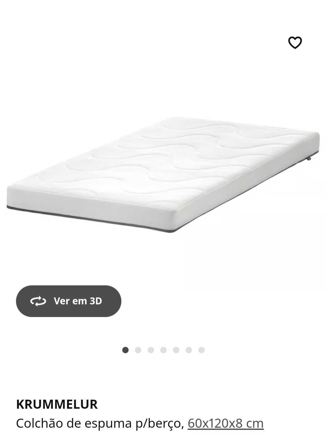 Berço IKEA Siniglar + colchão + proteção