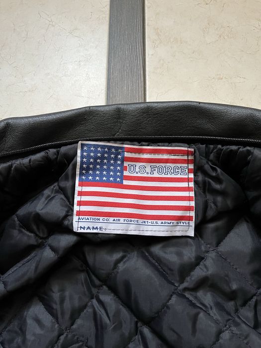 Вінтажна шкіряна куртка пілот авіатор (бомбер) оверсайз фіт. u.s force