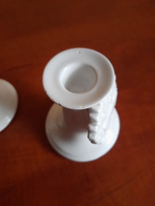 dwa stare świeczniki, majolica, Porto Portugal