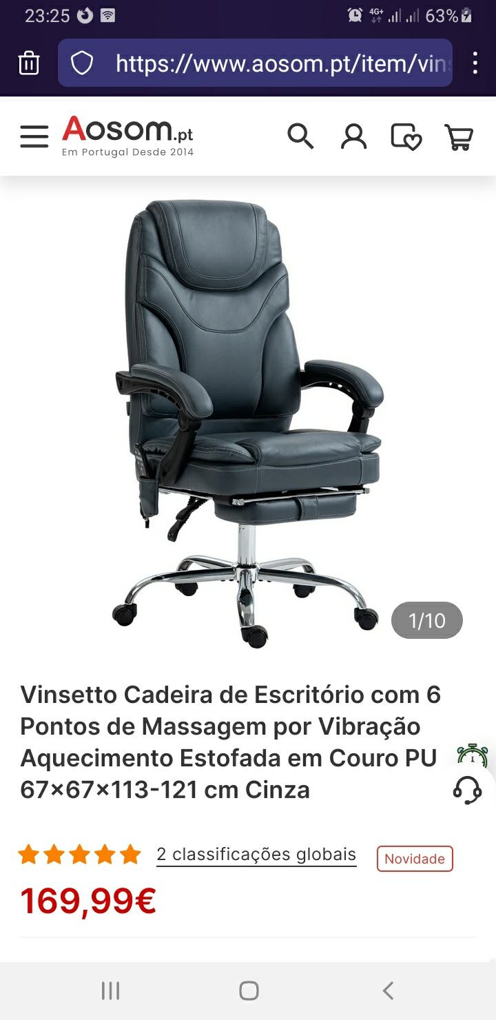 Artigo novo nunca utilizado! Cadeira de escritório (estilo executivo)