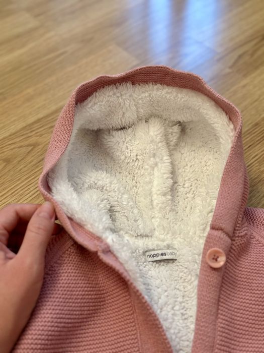 Теплий в’язаний конверт/комбінезон для немовляти 0-6 місяців