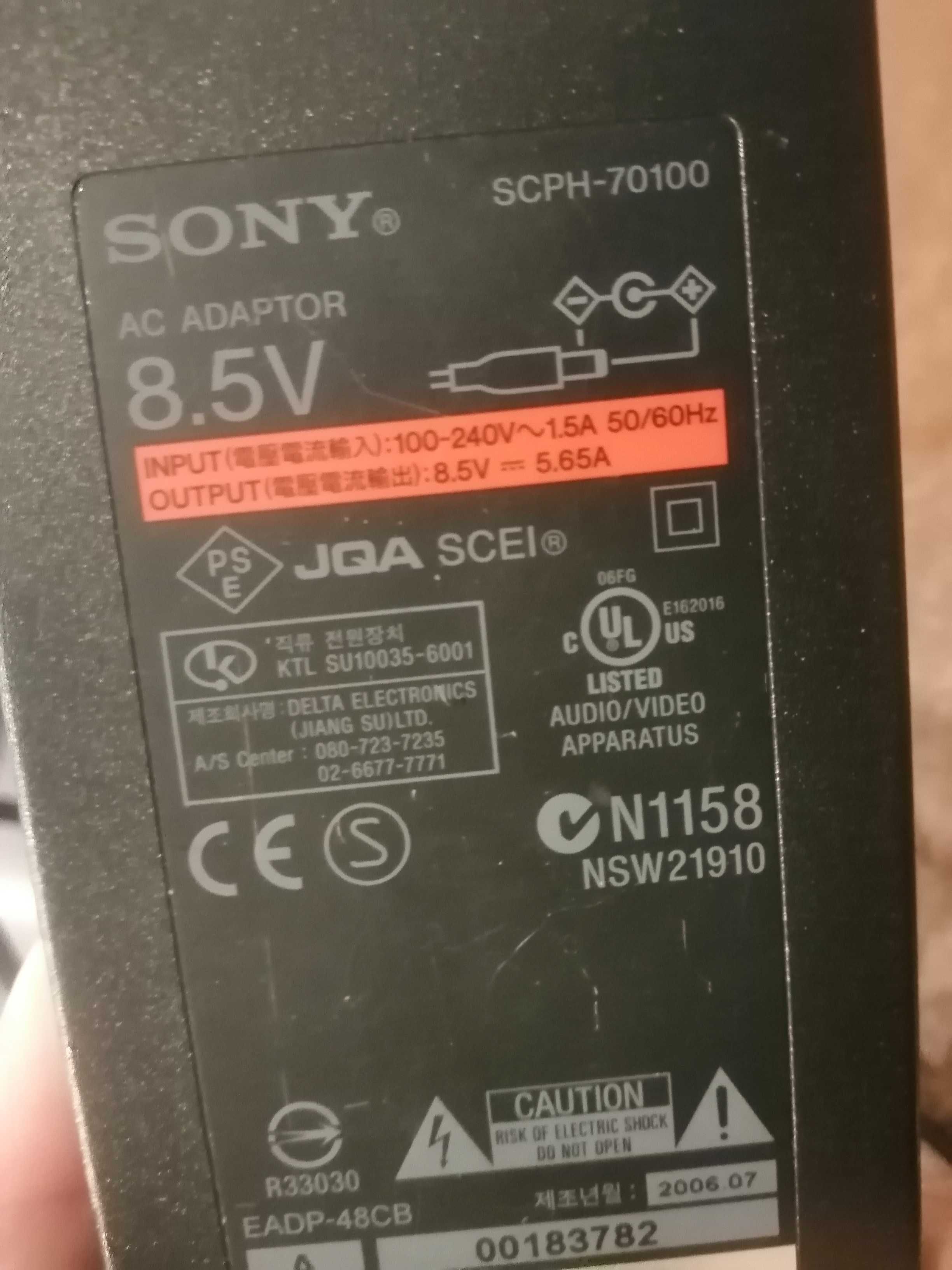 Zasilacz oryginalny Sony 8,5 V do konsoli PlayStation 2