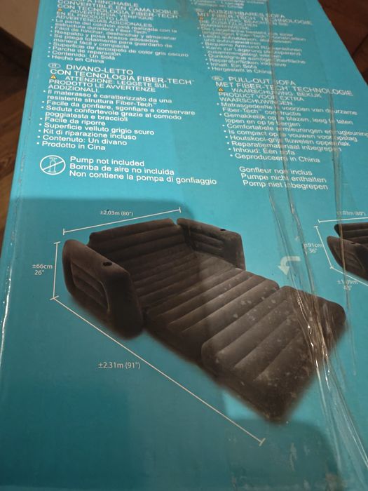 Dmuchana Sofa do domu i ogrodu. Welurowa. Dwuosobowa,kanapa.