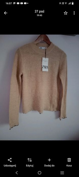 Sweter z wełną i alpaką Zara