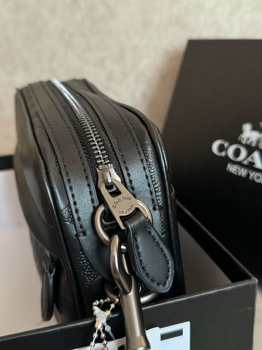 Сумка Coach коуч коач месенжер шкіряний через плече бананка