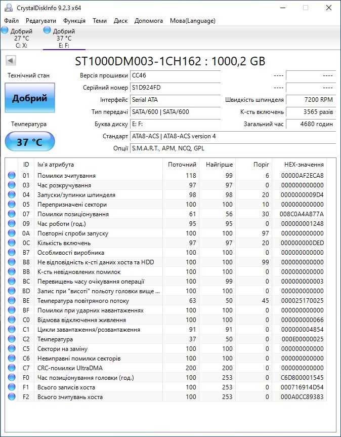 Жорсткий диск HDD Seagate Barracuda ST1000DM003 1TB