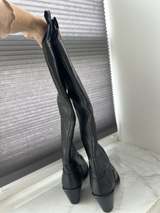 Чоботи козаки шкіряні, легке утеплення