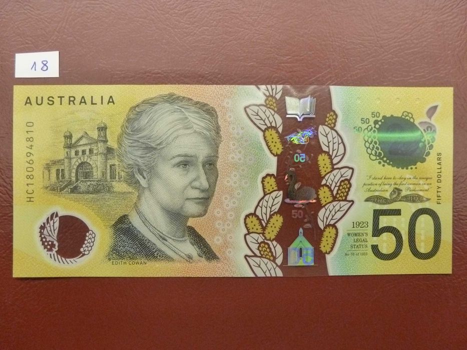 Banknot polimerowy Australia 50 dolarów, 2018