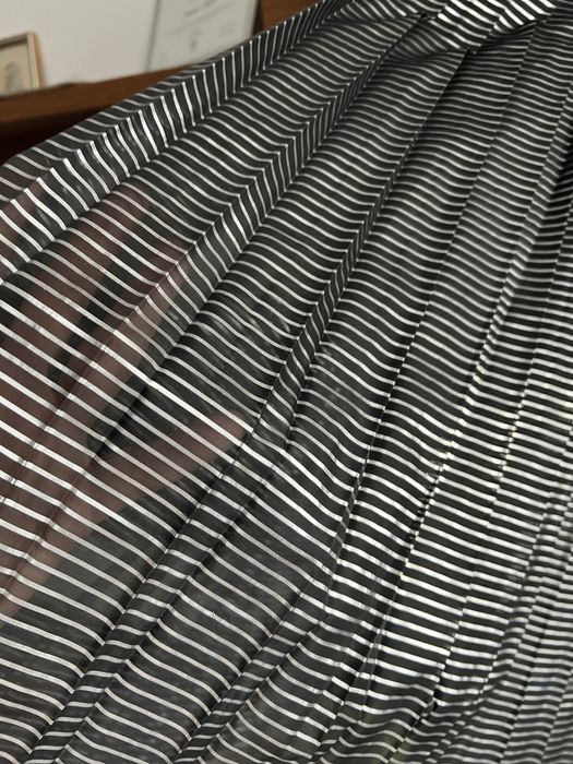 Maxi spódnica plisowana srebrne czarne paski  roz. M