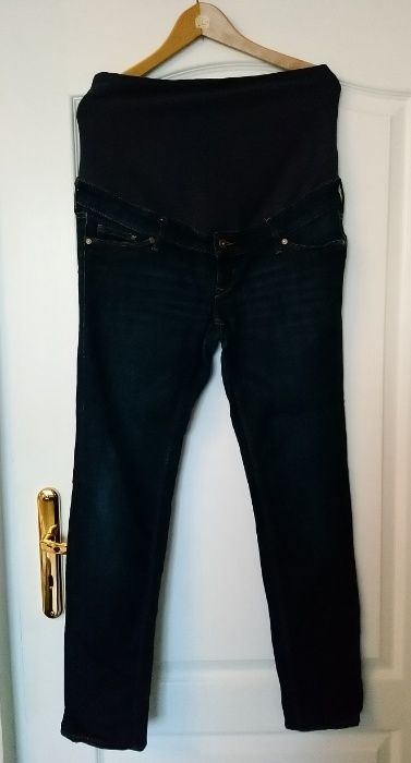 Spodnie jeansowe ciążowe granatowe w rozm. 44 firmy H&M Mama skinny