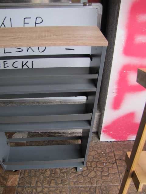Kesper Regał wnękowy na kółkach, szary wyciągana półka na akcesoria