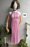 XS biust 36-41x2 dress pink sukienka impreza party wesele plisowana