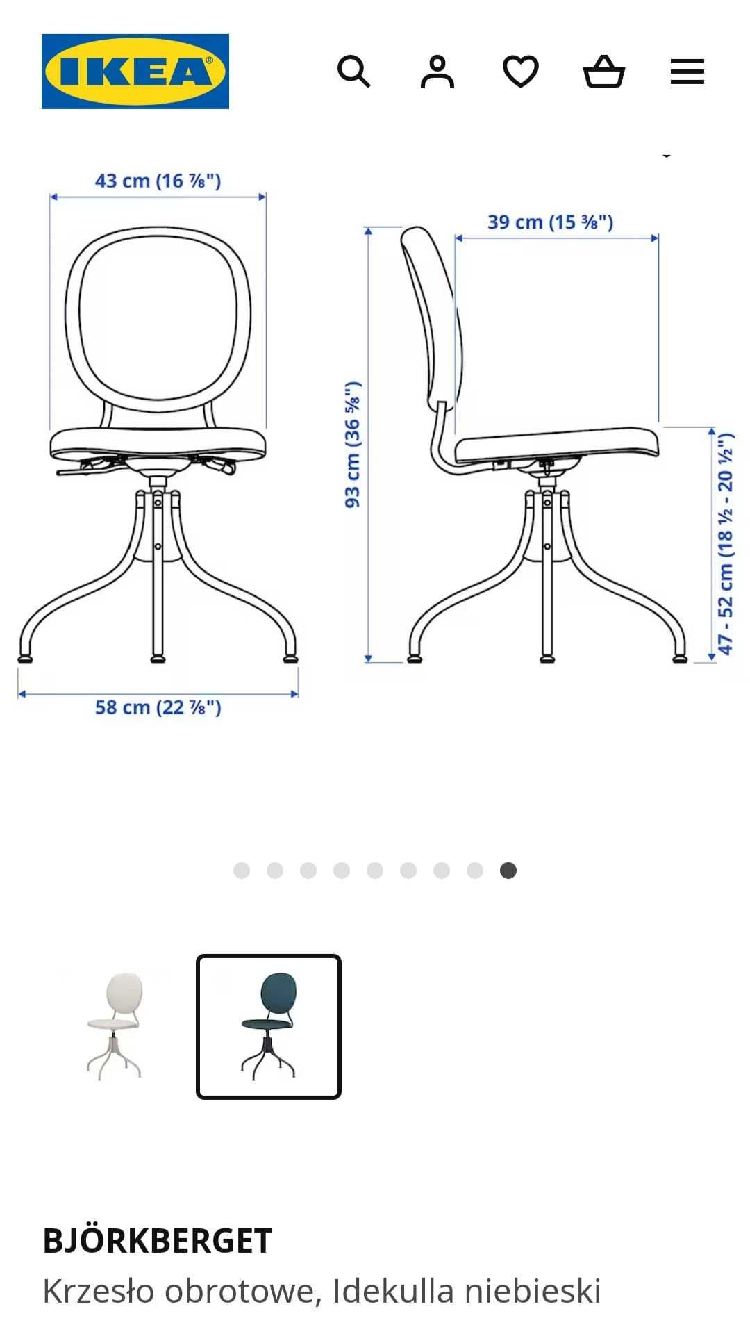 Krzesło do biurka lub toaletki, IKEA