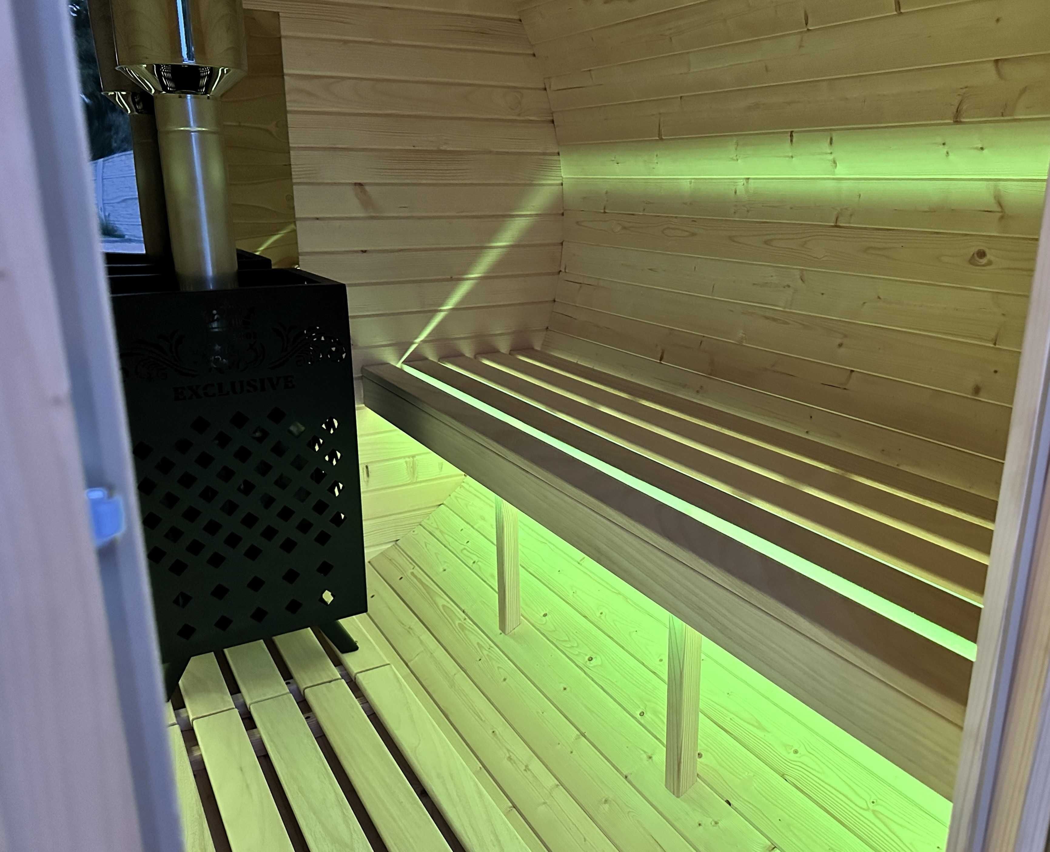 Sauna ogrodowa Cube Kwadro Kwadratowa Beczka 2m Dowolna Konfiguracja