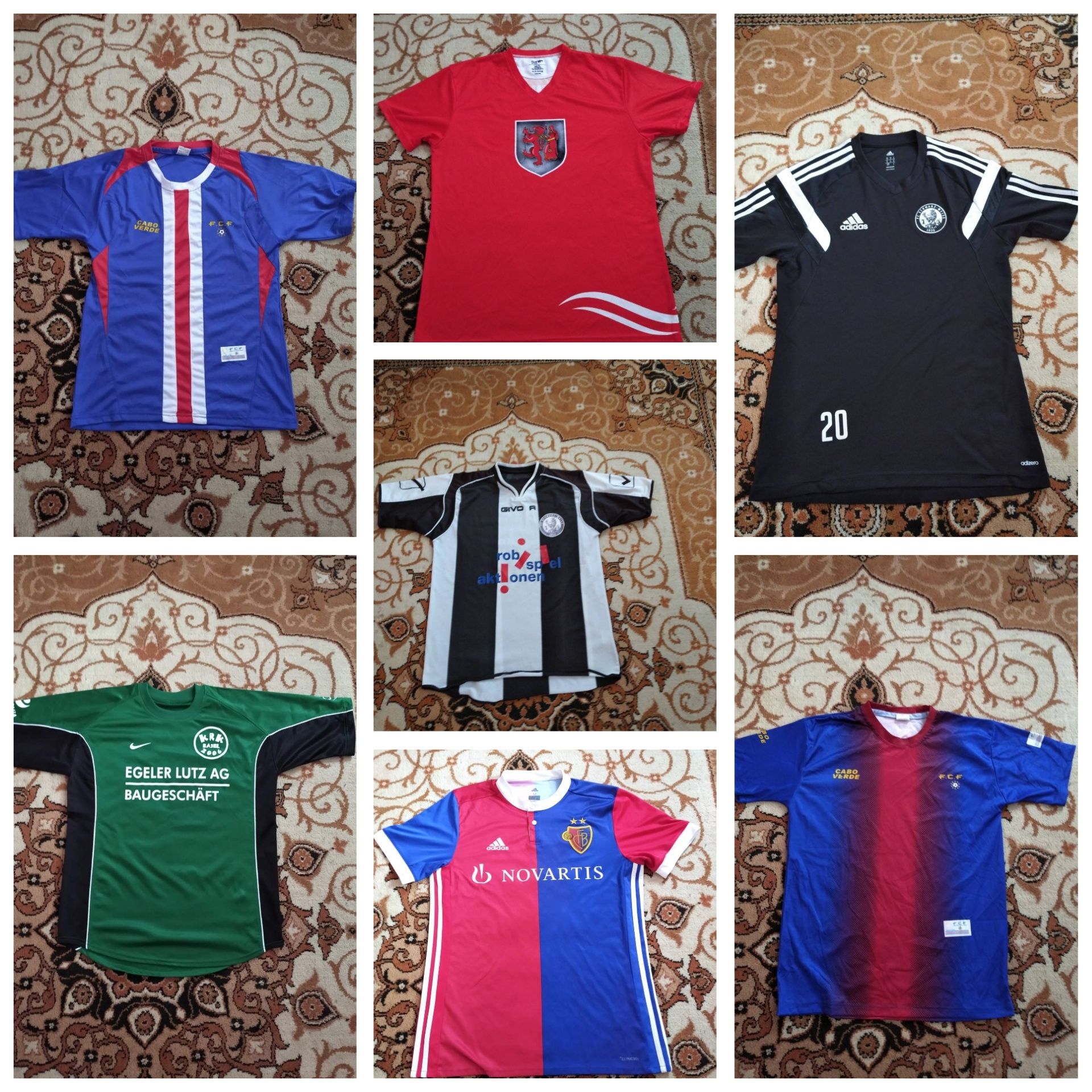 Футбольні футболки різних клубів і збірних