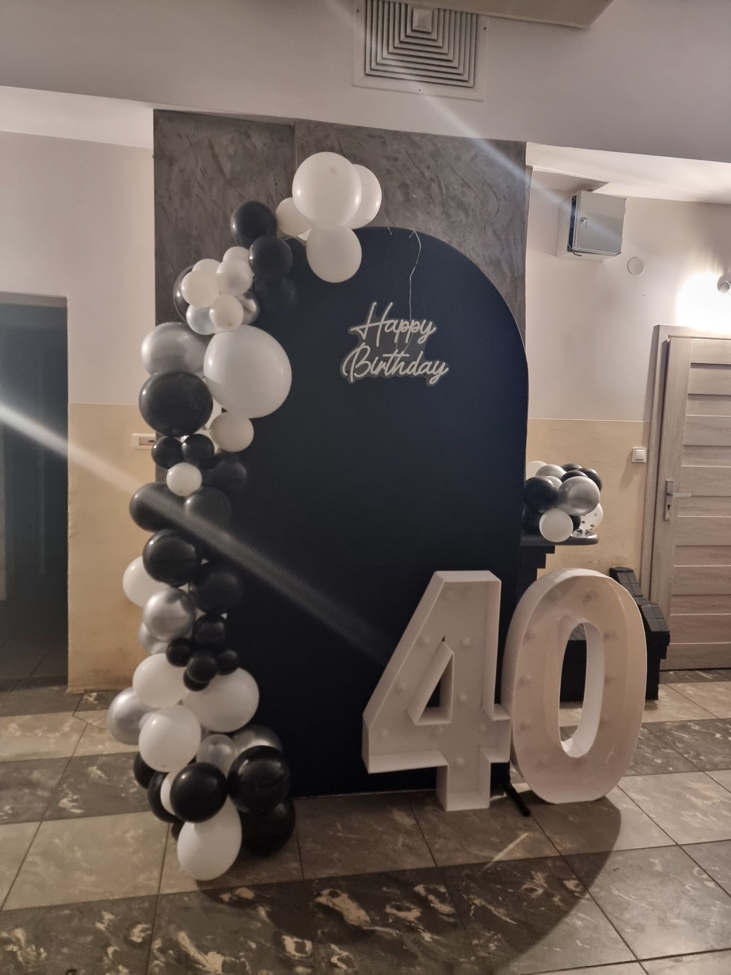 Napis 40 świecący , 40 urodziny