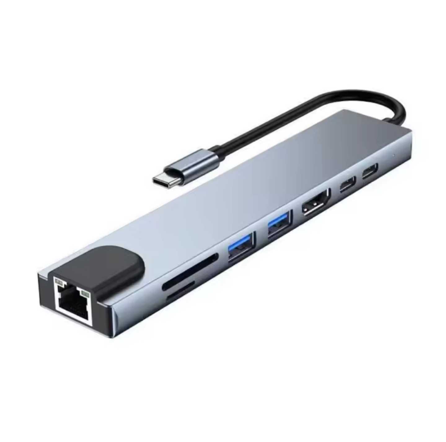 USB C Hub 8 In 1, Type C, 4K HDMI, RJ45 SD/TF