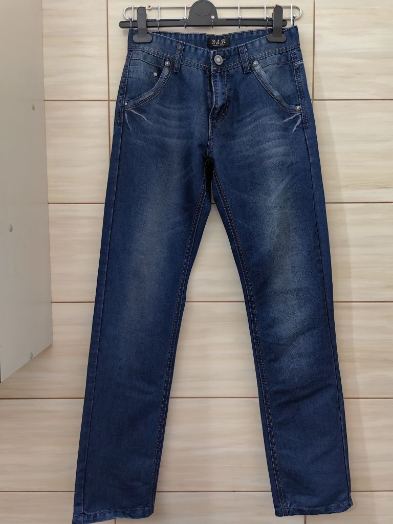 Nowe granatowe jeansy męskie D&K 29