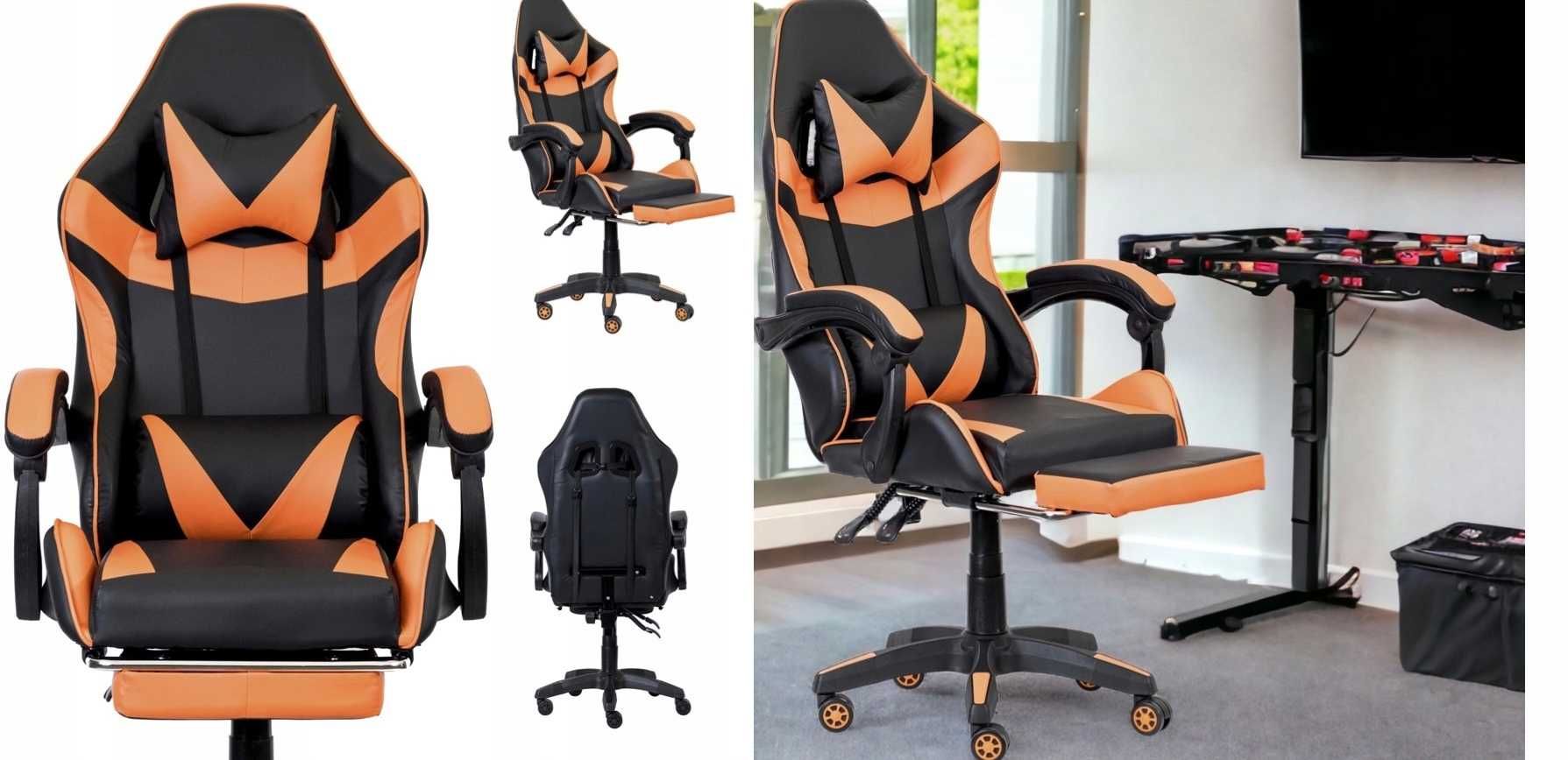 Игровое кресло с подставкой для ног Компютерне крісло геймерске ігрове