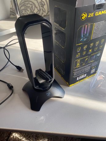 Подставка 3в1 для гарнитуры 2E Gaming Headset Stand RGB USB Black