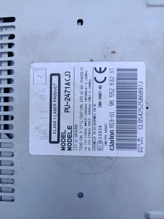 Автомагнітола clarion Citroen / Peugeot