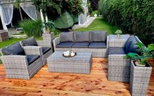 Zestaw Mebli Ogrodowych Malibu Royal z Technorattanu Sofa Fotel ława