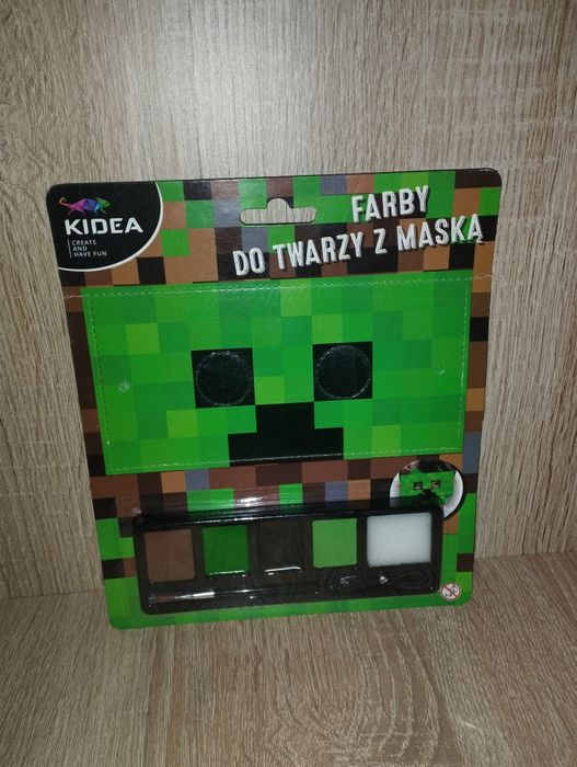 Zestaw farb do malowania twarzy z maską Minecraft