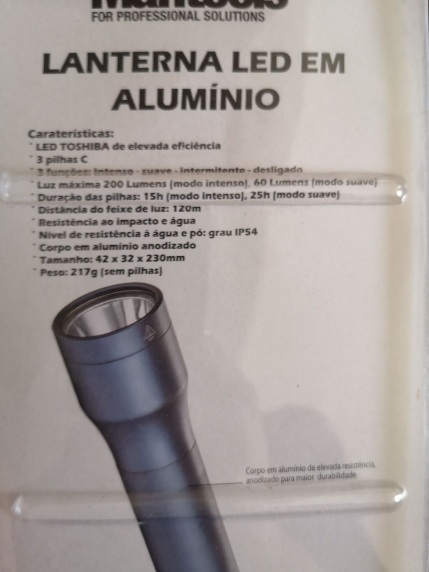 Lanterna led em alumínio