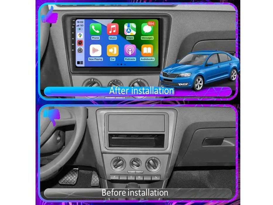 Radio samochodowe Android Skoda Rapid Spaceback (9") 2014