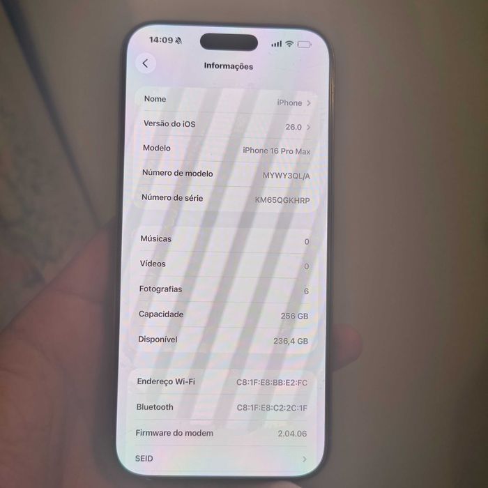 iPhone 16 pro max 256gb garantia iservices de 3 anos