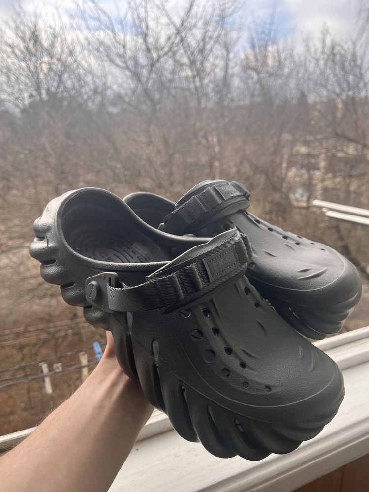 Оригінал CROCS Echo Clog 42, 43, 44 | Білі та коричневі крокси сабо