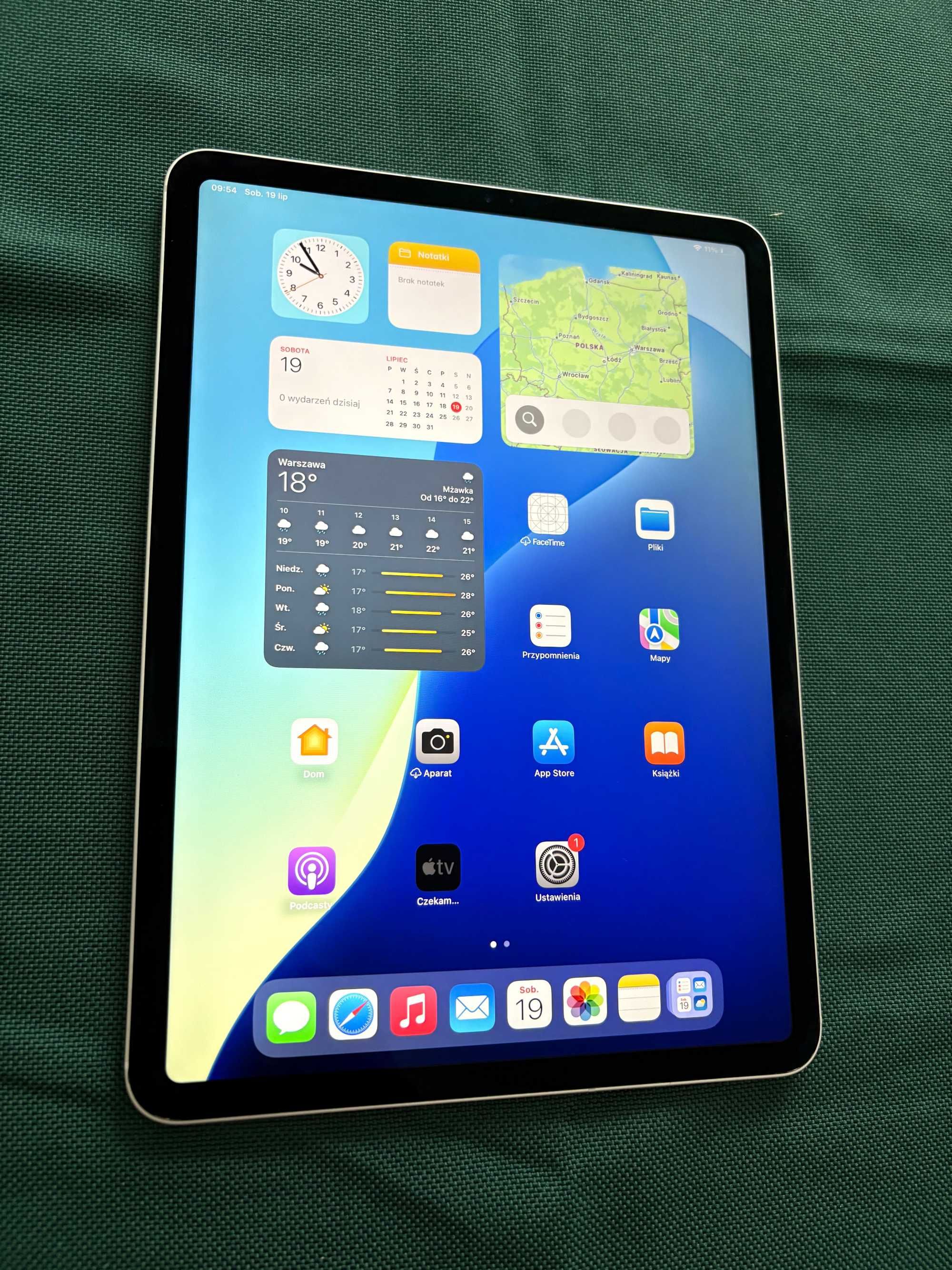 iPad Pro 11" 256GB cellular srebrny bateria 100%