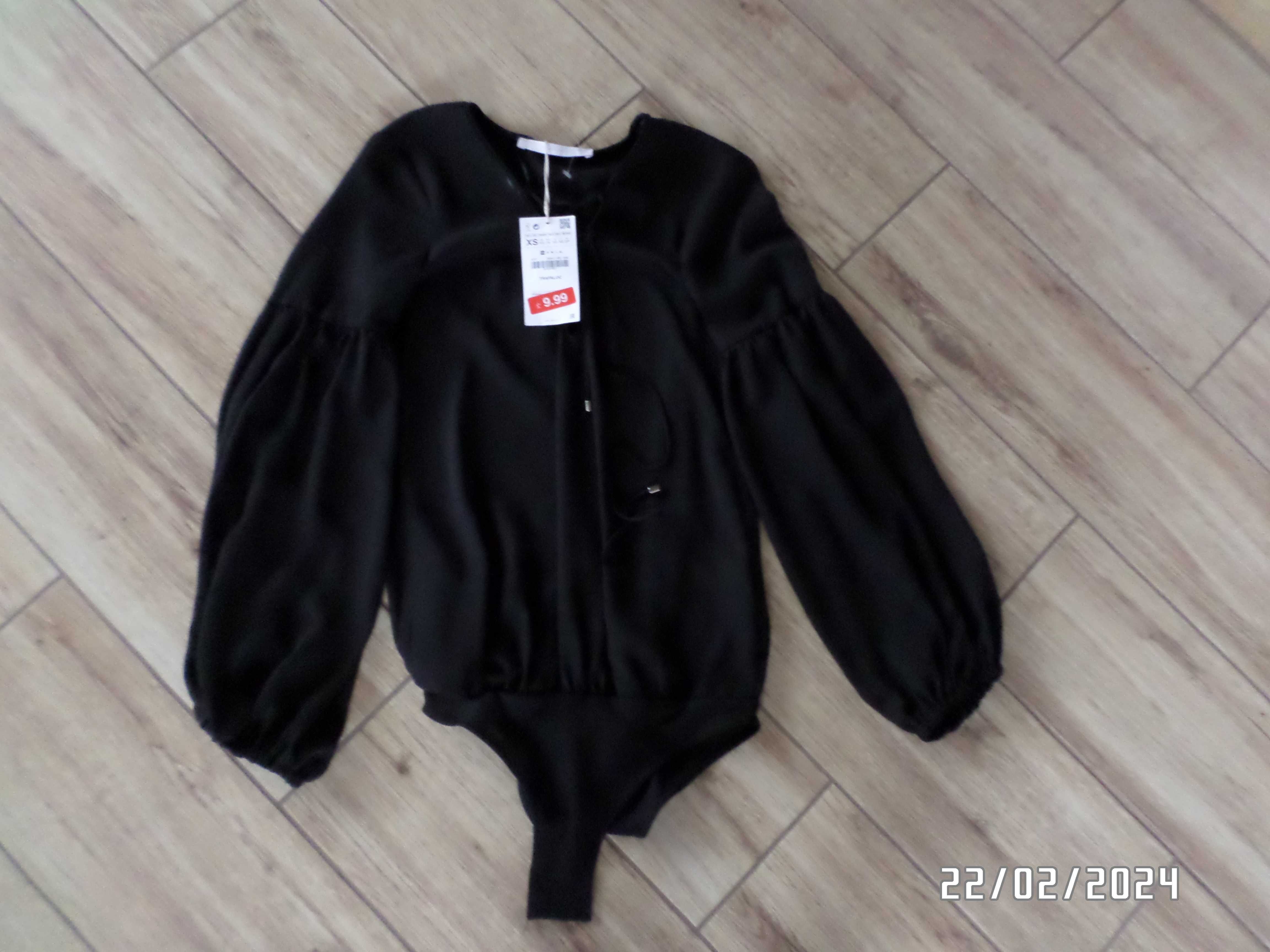 piękne czarne  body-ZARA-rozmiar-XS/S