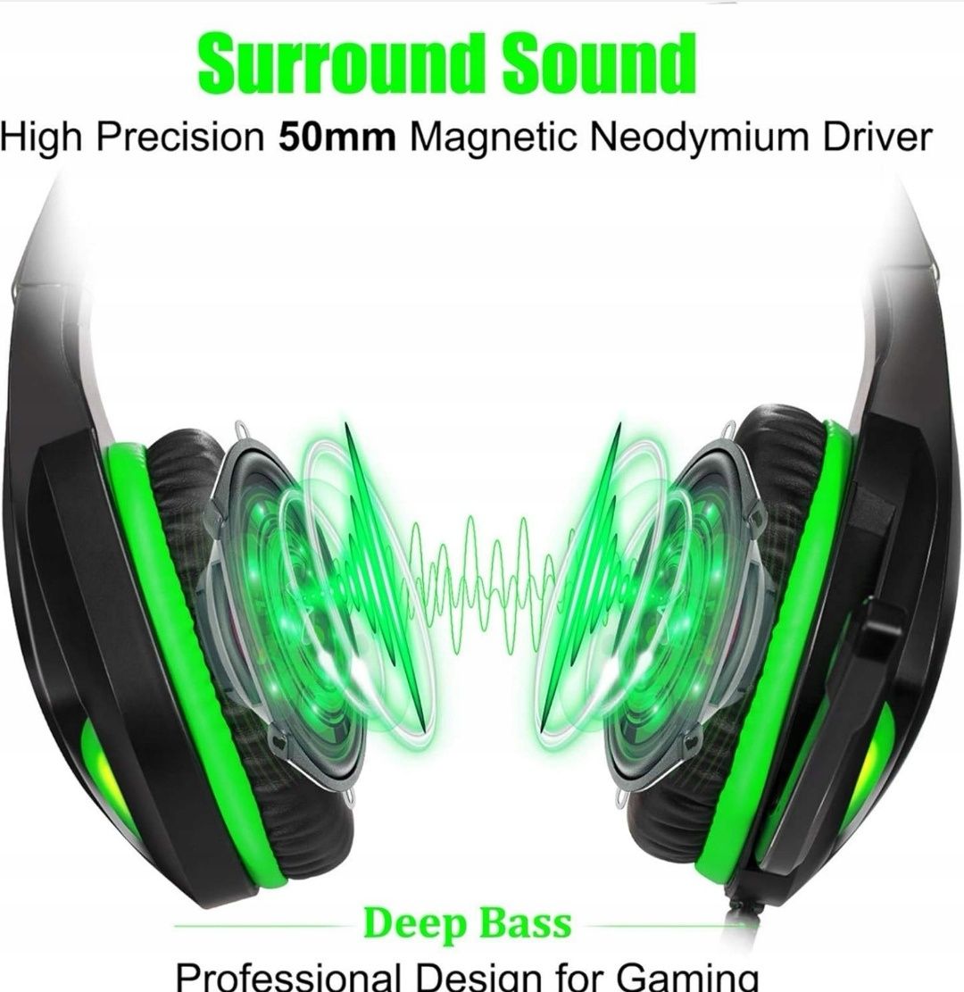 BUTFULAKE GH-2 Headset z mikrofonem z redukcją szumów i światłem LED