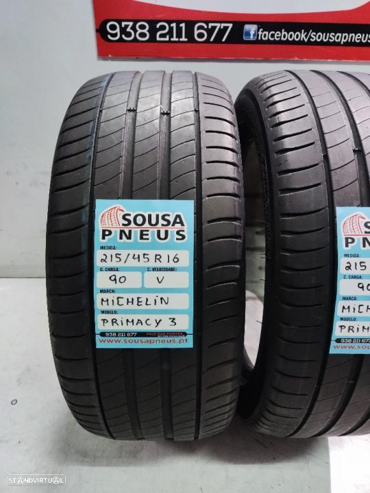 2 pneus semi novos 215-45r16 michelin - oferta dos portes 90 EUROS