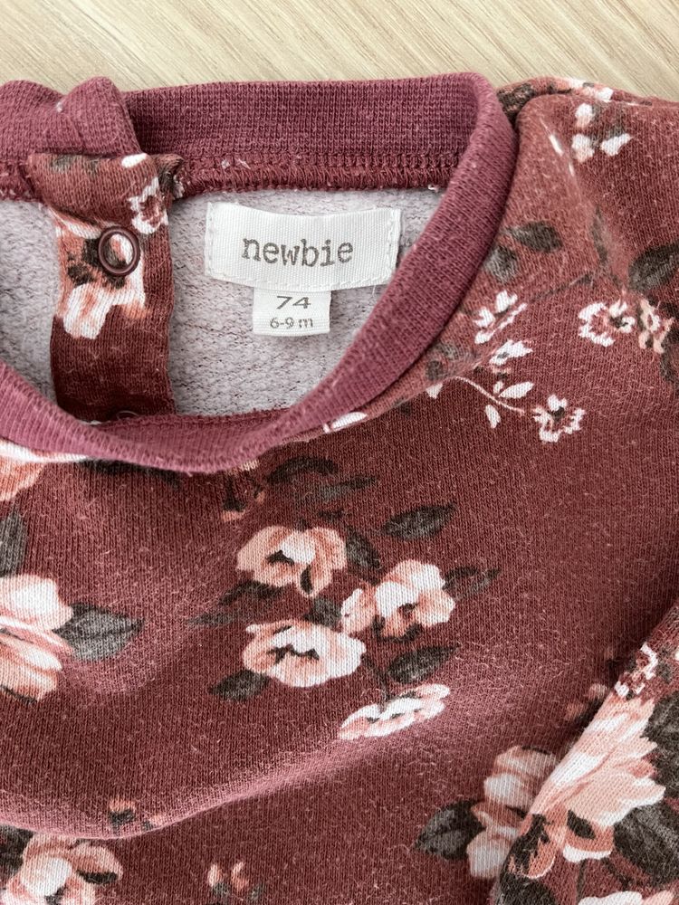 Bluza Newbie rozm. 74 bordowa w kwiaty