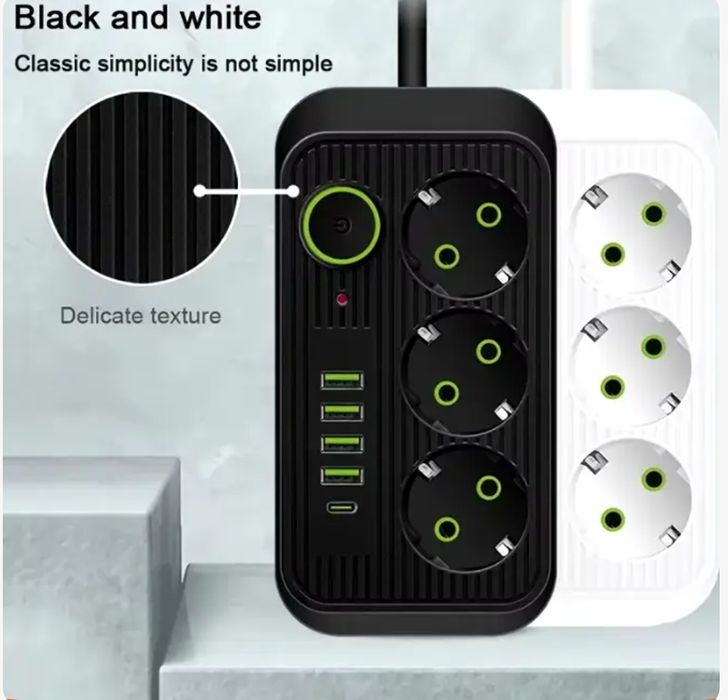 Подовжувач,Мережевий фільтр живлення, подовжувач 2 м,UA Power Socket F