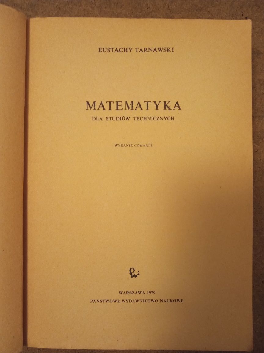 Matematyka dla studiów technicznych - Tarnawski