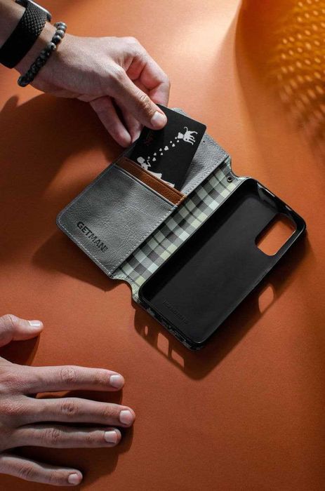Шкіряний чохол книжка GETMAN кожаный чехол для Samsung Galaxy M35